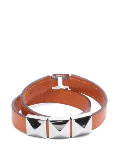 Pre-owned Hermes 2007 Medor Collier De Chien Bracelet In Silver