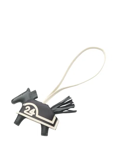 Pre-owned Hermes 2007 Rodeo Pm Bag Charm In Black