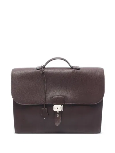 Pre-owned Hermes 2007 Sac Adépeche Briefcase In Brown