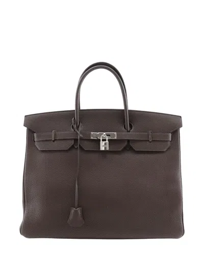 Pre-owned Hermes 2007 Togo Birkin Retourne 40 Handbag In Brown
