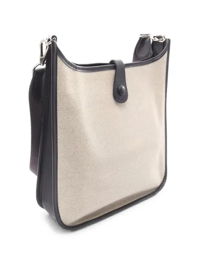 Pre-owned Hermes 2007 Toile H Evelyne I Pm Crossbody Bag In Neutrals