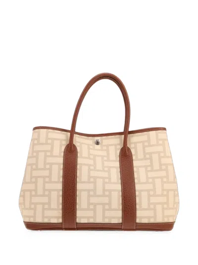 Pre-owned Hermes 2008 36 Garden Party Tote Bag In Neutrals