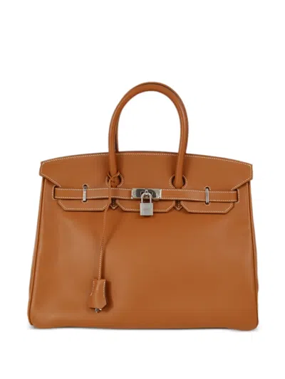 Pre-owned Hermes 2008 Birkin 35 Handbag In Brown