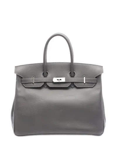 Pre-owned Hermes 2008 Birkin 35 Handbag In Gray