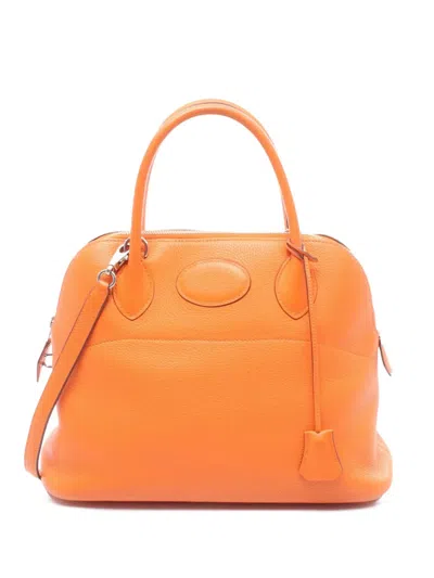 Pre-owned Hermes 2008 Clemence Bolide 31 Satchel In Orange