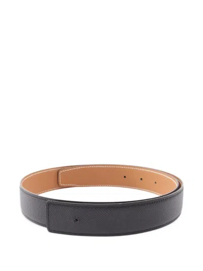 Pre-owned Hermes 2008 Constance Reversible Belt In Black