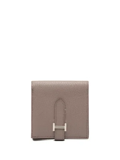 Pre-owned Hermes 2008 Epsom Bearn Compact Wallet Small Wallets In Brown