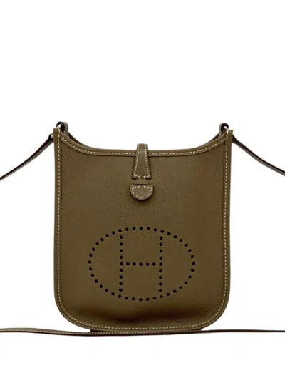 Pre-owned Hermes 2008 Epsom Evelyne Tpm Crossbody Bag In Brown