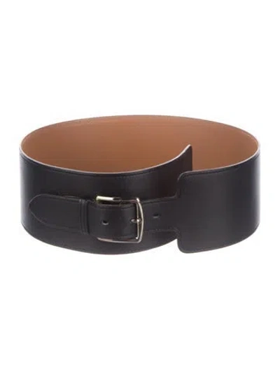 Pre-owned Hermes 2008 Evergrain Leather Romy Belt In Black