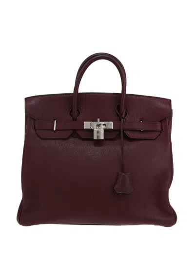 Pre-owned Hermes 2008 Haut À Courroies Tote Bag In Purple