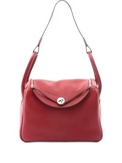 Pre-owned Hermes 2008 Lindy 30 Shoulder Bag In Red