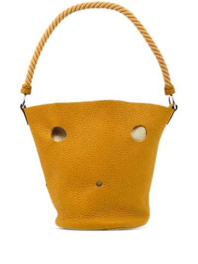 Pre-owned Hermes 2008 Mangeoire Pm Handbag In 黄色