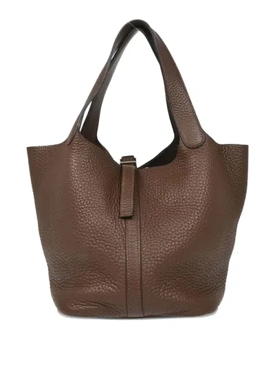 Pre-owned Hermes 2008 Picotin 22 Handbag In Brown