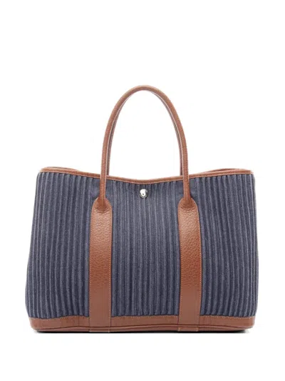 Pre-owned Hermes 2008 Pm Garden Party Tote Bag In Blue