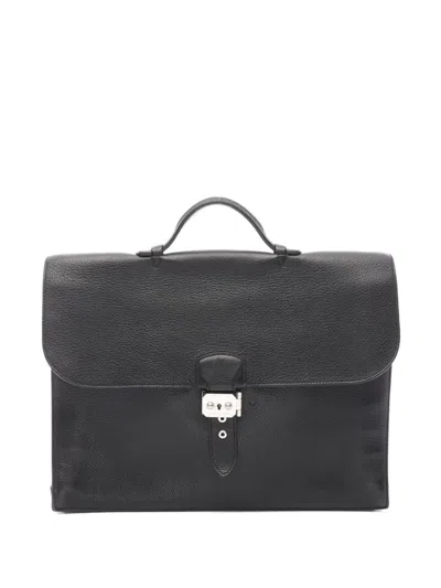 Pre-owned Hermes 2008 Sac Adepesh 38 Briefcase In Black