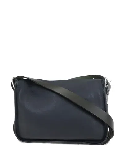 Pre-owned Hermes 2008 Sikkim Barda 30 Shoulder Bag In Blue