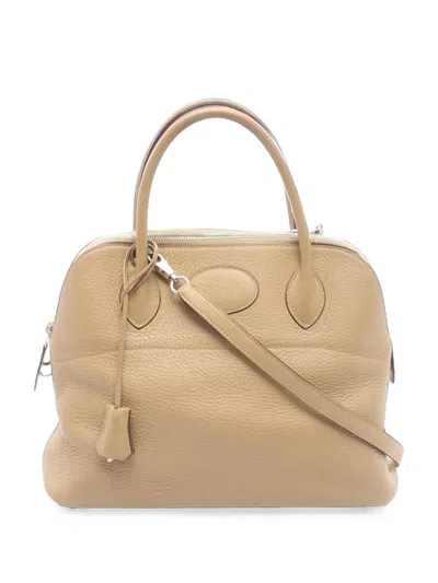 Pre-owned Hermes 2008 Taurillon Clemence Bolide 31 Satchel In Brown