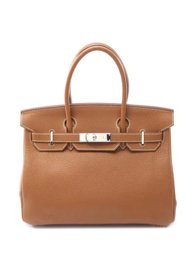 Pre-owned Hermes 2008 Togo Birkin 30 Handbag In Brown