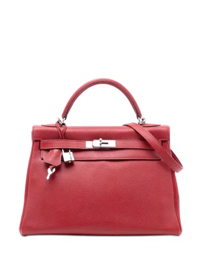 Pre-owned Hermes 2008 Togo Kelly Ii Retourne 32 Satchel In Red