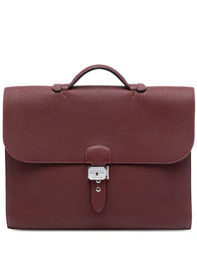 Pre-owned Hermes 2008 Togo Sac A Depeches 38 Business Bag In Red