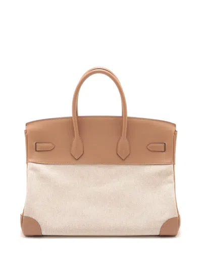 Pre-owned Hermes 2008 Toile H And Swift Birkin 35 Handbag In Brown