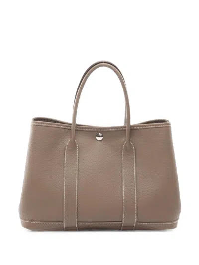 Pre-owned Hermes 2008 Tpm Garden Party Tote Bag In ブラウン