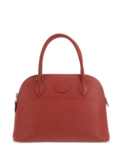 Hermes 2009 25 Bolide Leather Tote Bag In Red