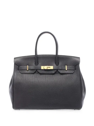 Pre-owned Hermes 2009 35 Birkin Leather Handbag In Black