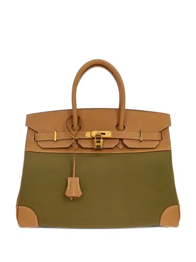 Pre-owned Hermes 2009 35 Birkin Tote Bag In Green