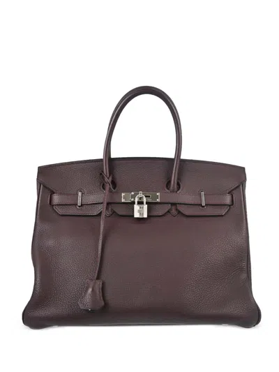 Pre-owned Hermes 2009 35 Togo Birkin Tote Bag In Brown