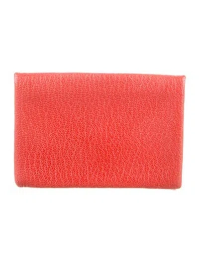 Pre-owned Hermes 2009 Bastia Coin Pouch In Red