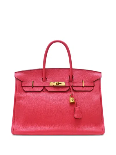 Pre-owned Hermes 2009 Birkin 35 Clemence Tote Bag In Pink