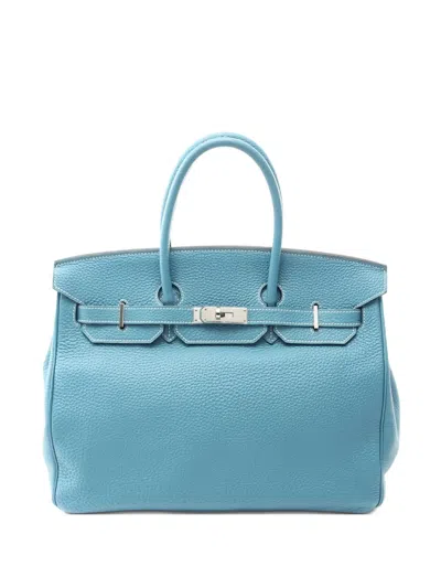 Pre-owned Hermes 2009 Birkin 35 Tote Bag In Blue