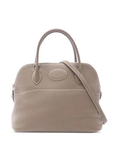 Pre-owned Hermes 2009 Bolide 31 Clemence-leather Handbag In Neutral