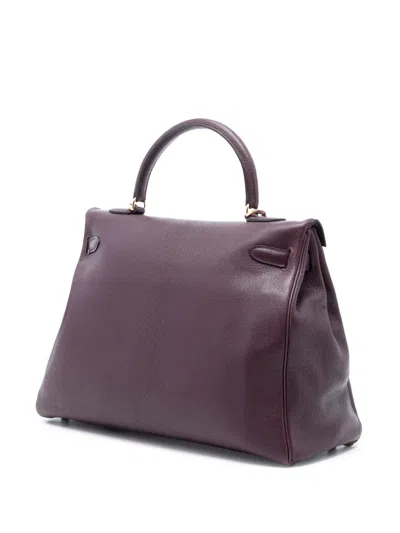 Pre-owned Hermes 2009 Chevre Mysore Kelly Ii Retourne 35 Satchel In Purple