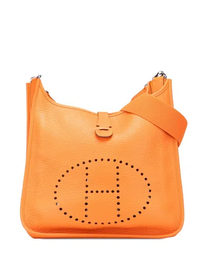 Pre-owned Hermes 2009 Clemence Evelyne I 33 Crossbody Bag In Orange