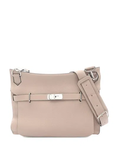 Pre-owned Hermes 2009 Clemence Jypsiere 34 Crossbody Bag In Brown