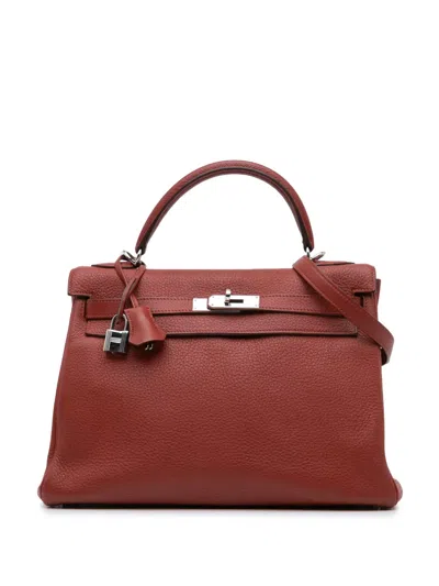 Pre-owned Hermes 2009 Clemence Kelly Ii Retourne 32 Satchel In 红色