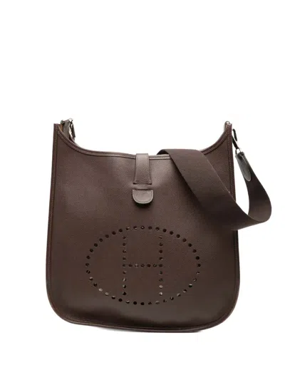 Pre-owned Hermes 2009 Epsom Evelyne Ii Gm Crossbody Bag In Brown
