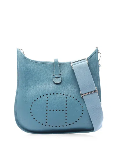 Pre-owned Hermes 2009 Evelyn 3 Troyes Pm Shoulder Bag In Blue