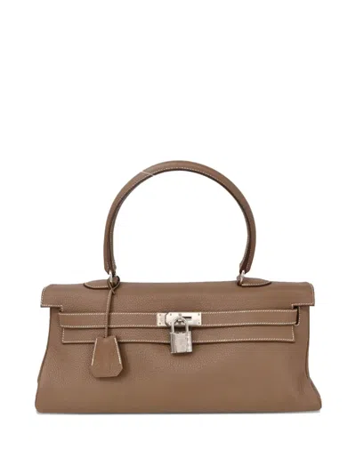 Pre-owned Hermes 2009 Kelly Leather Handbag In Brown