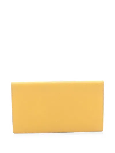 Pre-owned Hermes 2009 Mc2 Fleming Epsom Wallet In Yellow