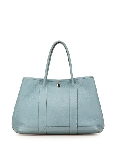 Pre-owned Hermes 2009 Negonda Garden Party 30 Tote Bag In Blue
