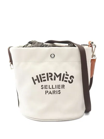 Pre-owned Hermes 2009 Sac De Pansage Bucket Bag In Neutral