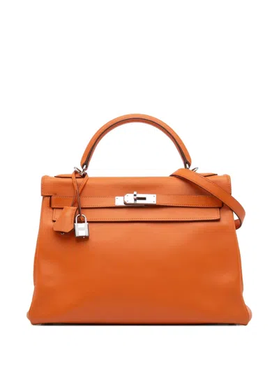 Pre-owned Hermes 2009 Swift Kelly Ii Retourne 32 Satchel In Orange