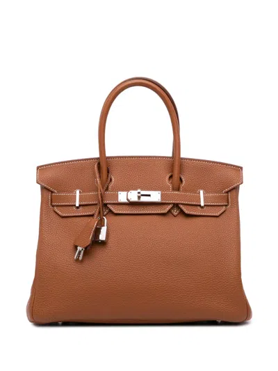 Pre-owned Hermes 2009 Togo Birkin Retourne 30 Handbag In Brown