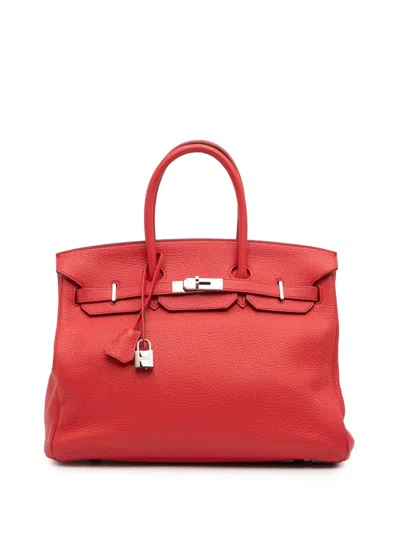 Pre-owned Hermes 2009 Togo Birkin Retourne 35 Handbag In Red