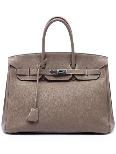Pre-owned Hermes 2009 Togo Birkin Retourne 35 Handbag In Brown