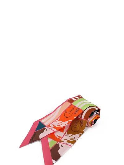 Pre-owned Hermes 2010-2025 En Desordre Silk Twilly Scarf Scarves In Multi