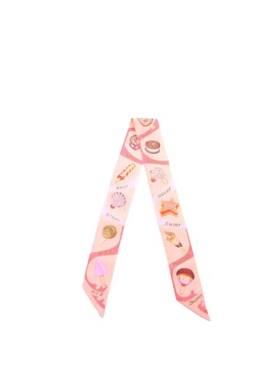 Pre-owned Hermes 2010-2025 Funny Ice Cream Silk Twilly Scarf Scarves